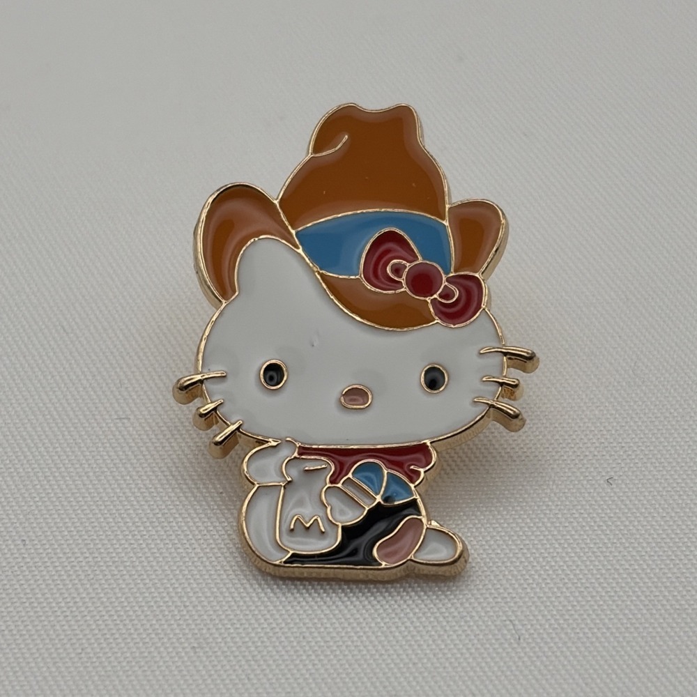 Sanrio Hello Kitty Cowboy Cute Cartoon Lapel Hat Pin